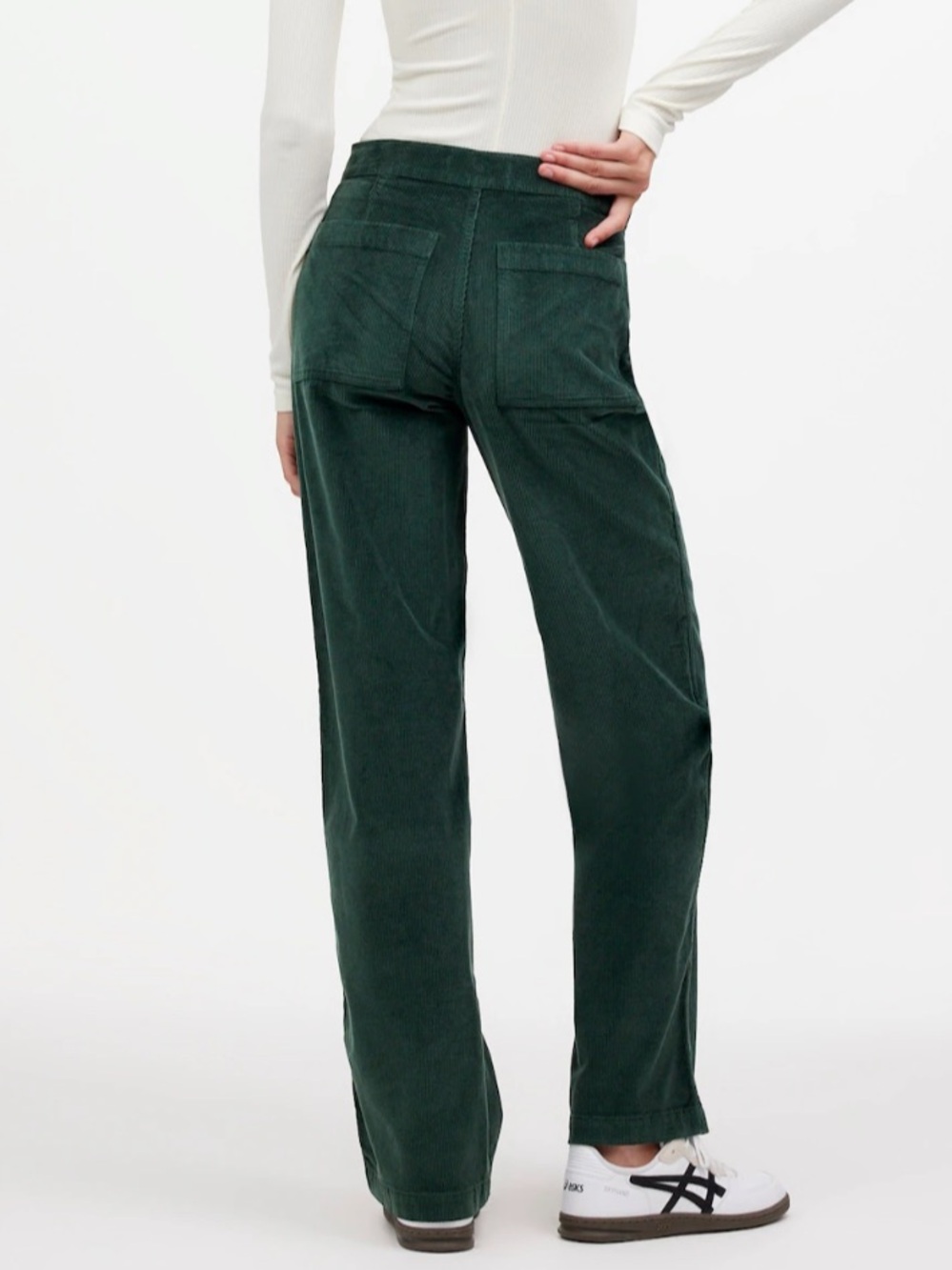 Madewell The Emmett Wide-Leg Pant In Corduroy Size 25 Style NS291 Green Stretchy - Picture 4 of 16